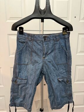 St. John's Bay Light Blue Denim Cargo Shorts